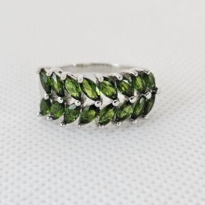 Genuine Chrome Diopside Ring in Sterling Silver Size 8